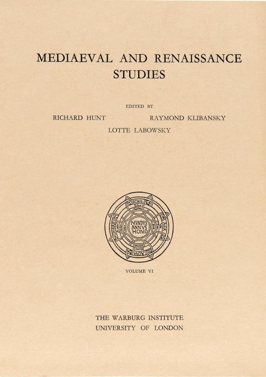 Mediaeval and Renaissance Studies: v. 6